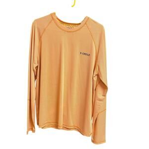 X-Caster 50 spf protection long sleeved tee shirt men’s large. Stretchy. Logos.